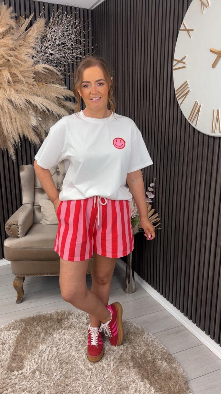 JENNA SHORTS - RED/PINK
