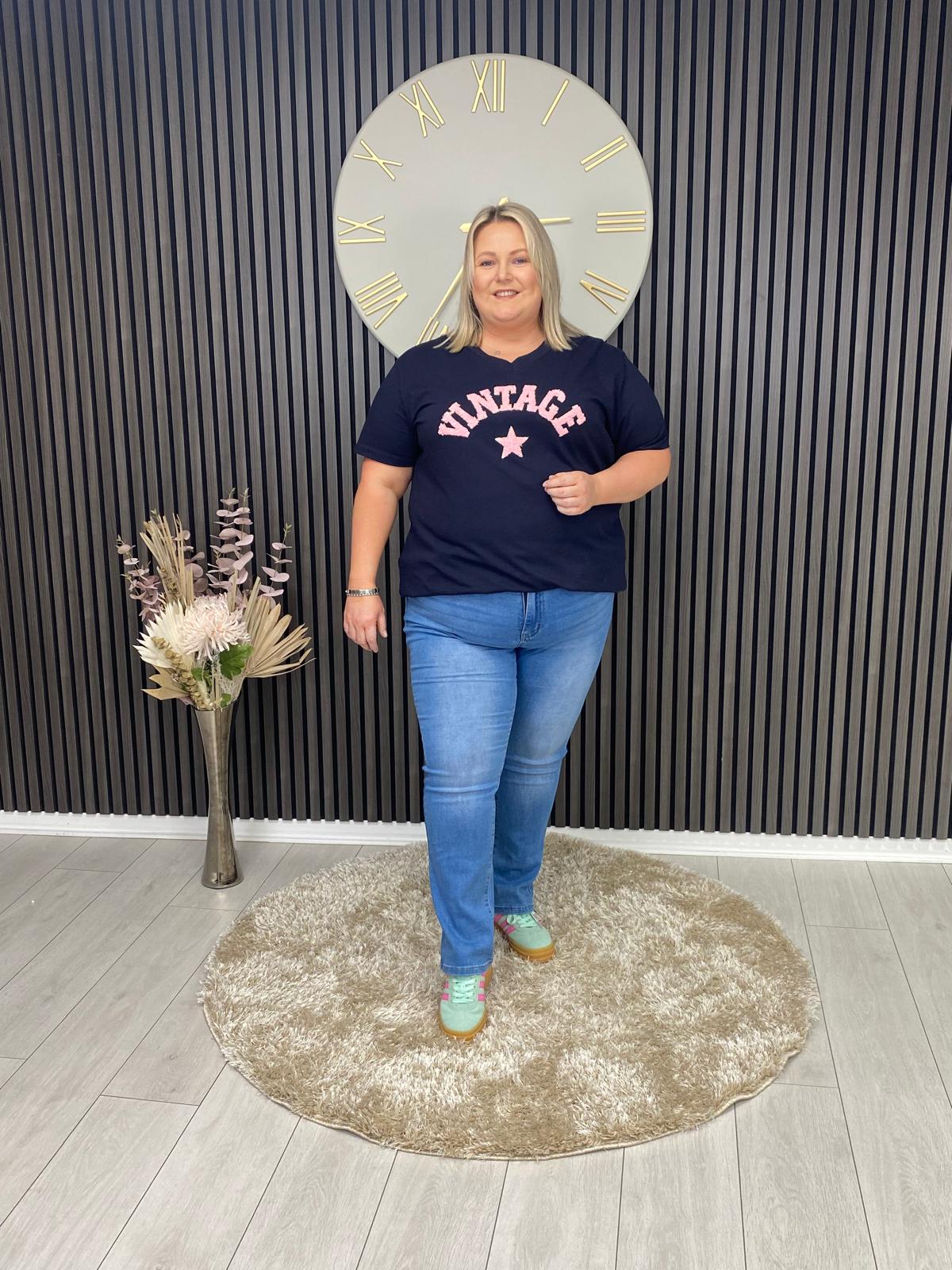 REBEKAH T-SHIRT - NAVY