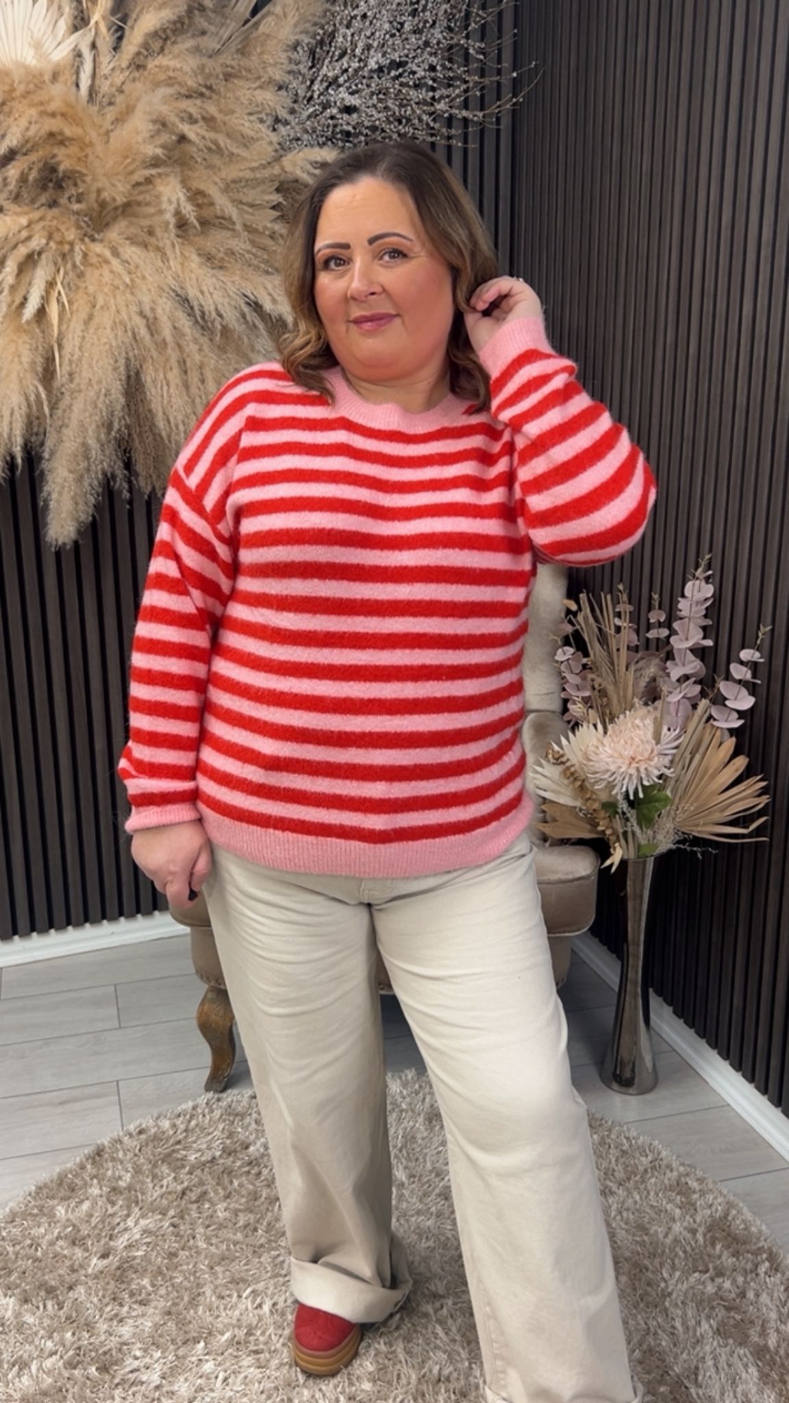 BRIONY JUMPER - RED/PINK