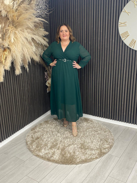 RUBY DRESS - HUNTER GREEN
