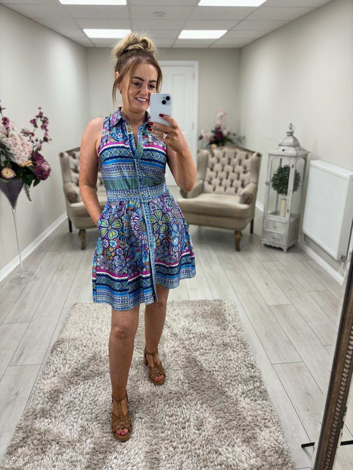 ALORA SHIRT DRESS - BLUE