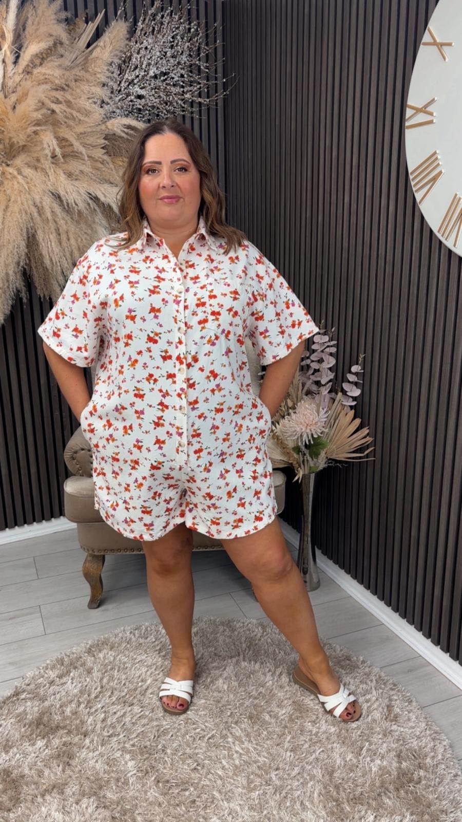 GENEVIEVE PLAYSUIT - FLORAL