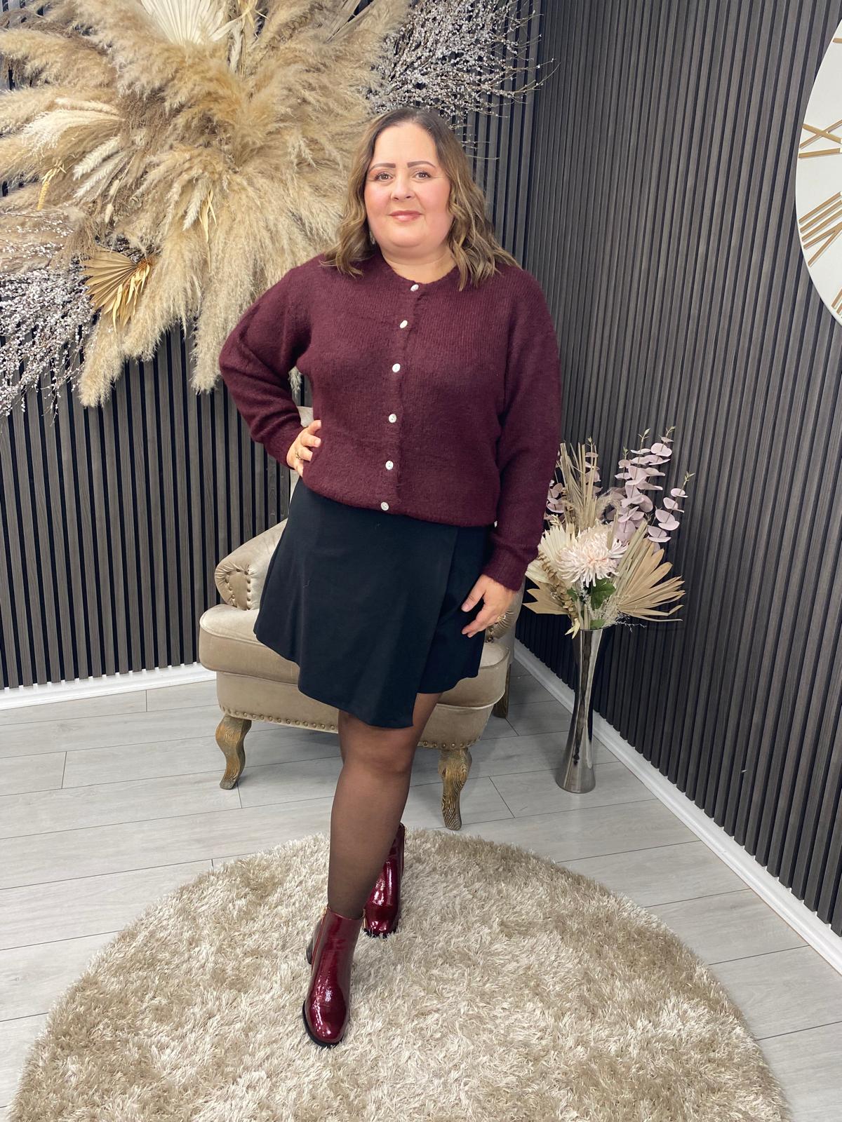 RENEE CARDIGAN - BURGUNDY