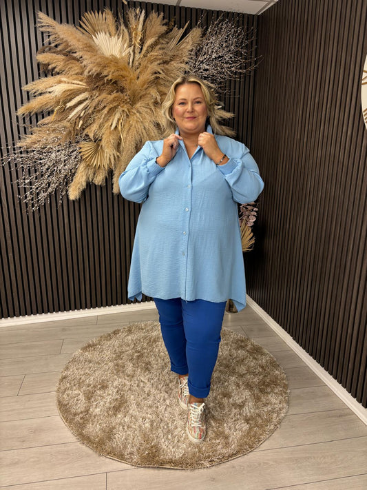 MILDRED SHIRT - POWDER BLUE