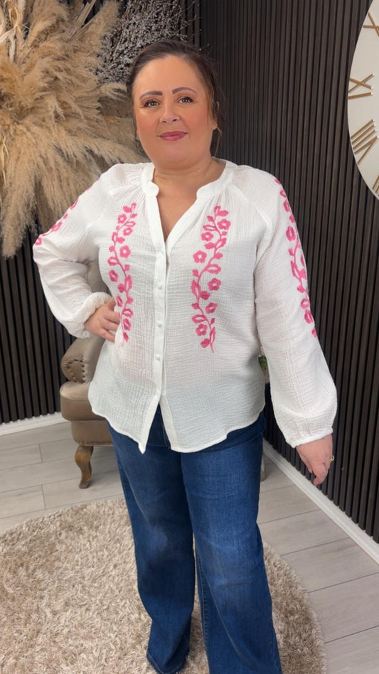 TRINITY SHIRT - WHITE/PINK