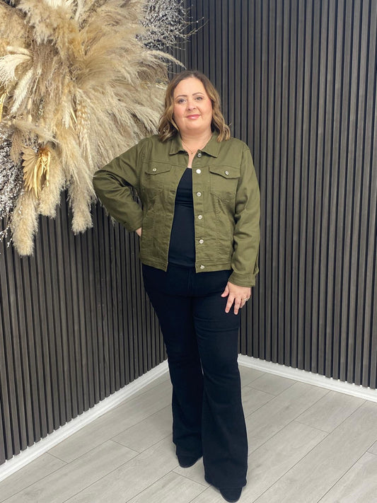 TARA DENIM JACKET - KHAKI