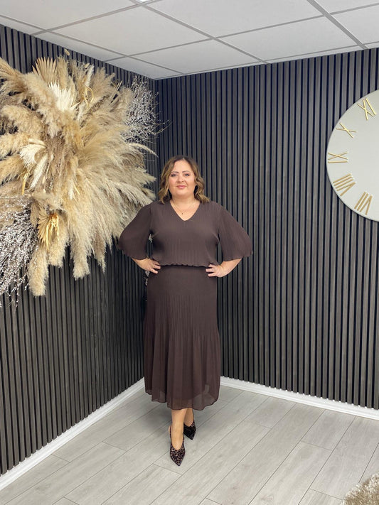 STACEY DRESS - BROWN