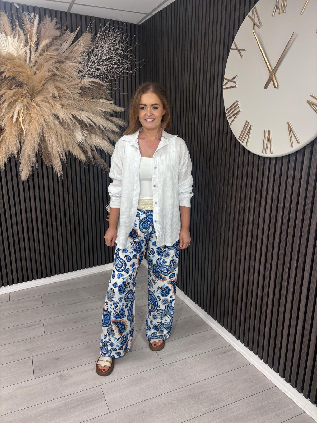 MILA ANNE TROUSERS - BLUE