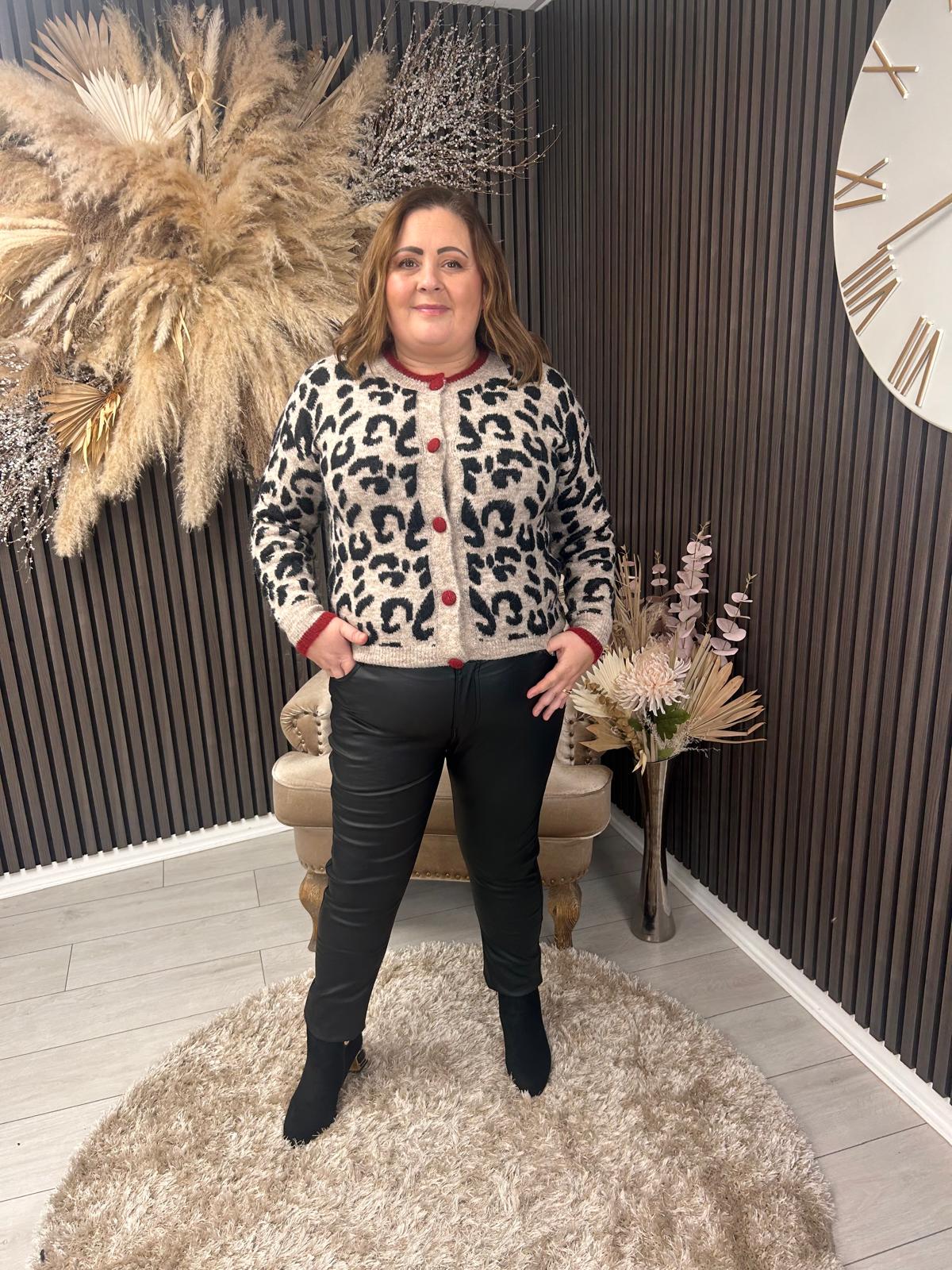 LENA LEATHER LOOK TROUSERS