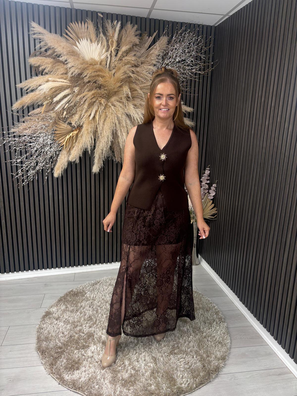 RIANNA SKIRT - BROWN