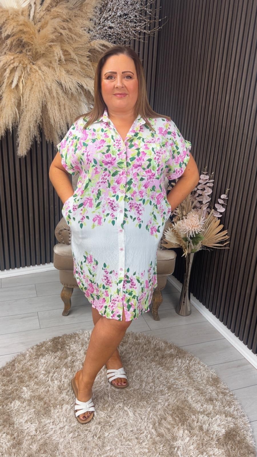 SANDY SHIRT DRESS - PINK