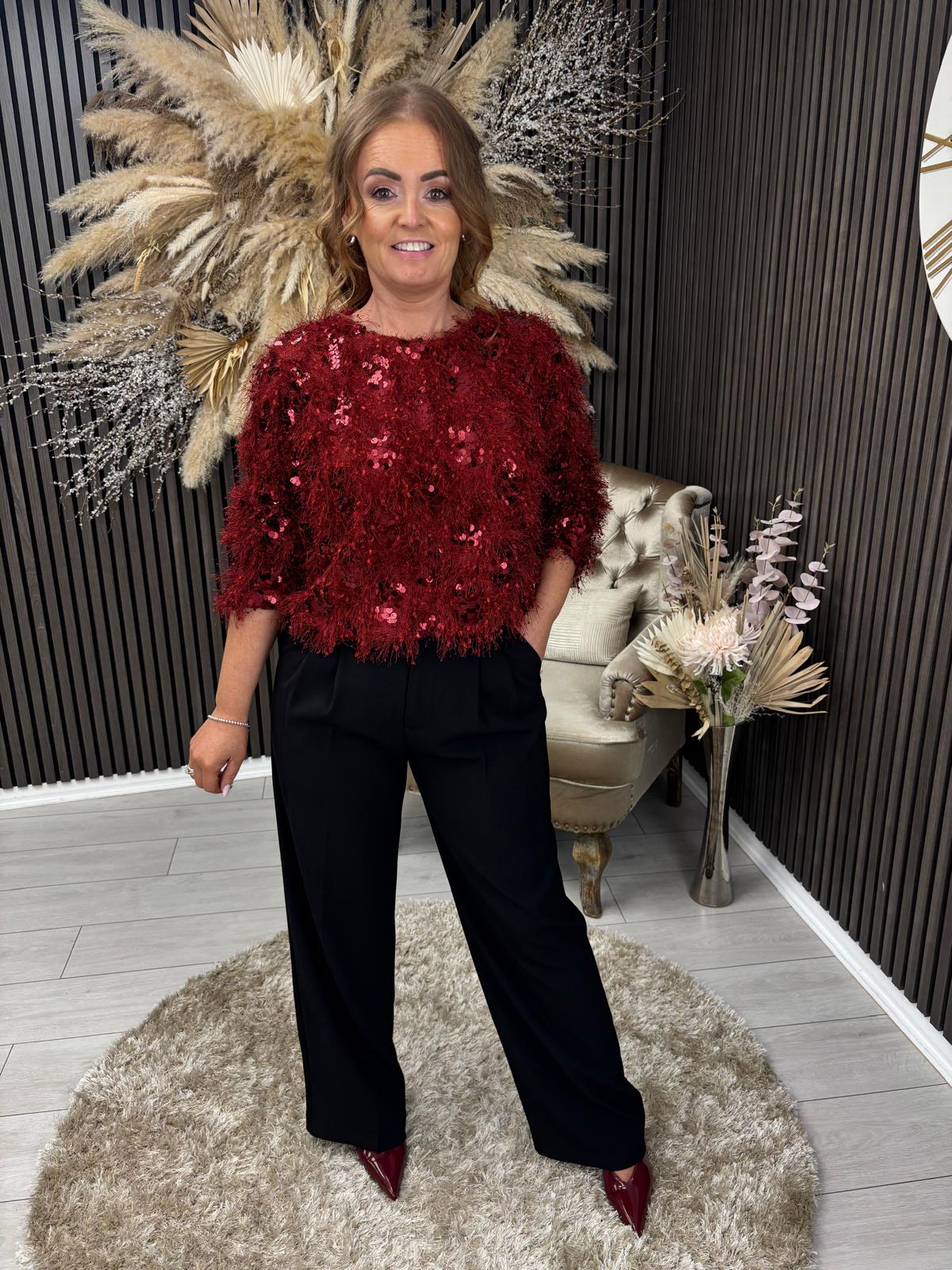 PENELOPE TOP - BORDEAUX