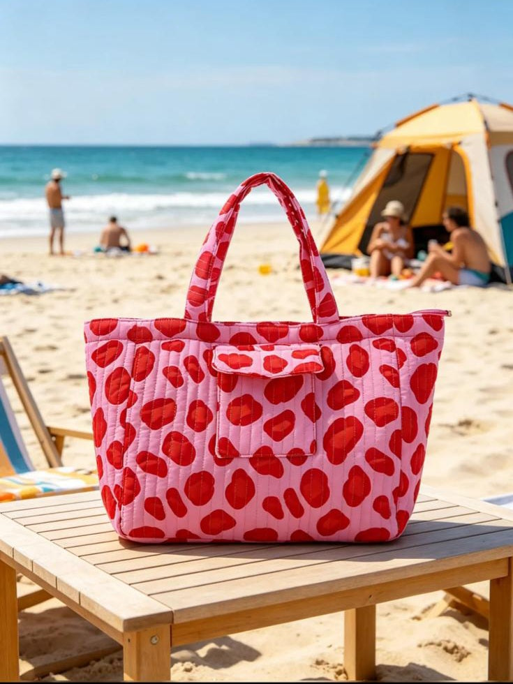 BEVERLY BEACH BAG - PINK/RED