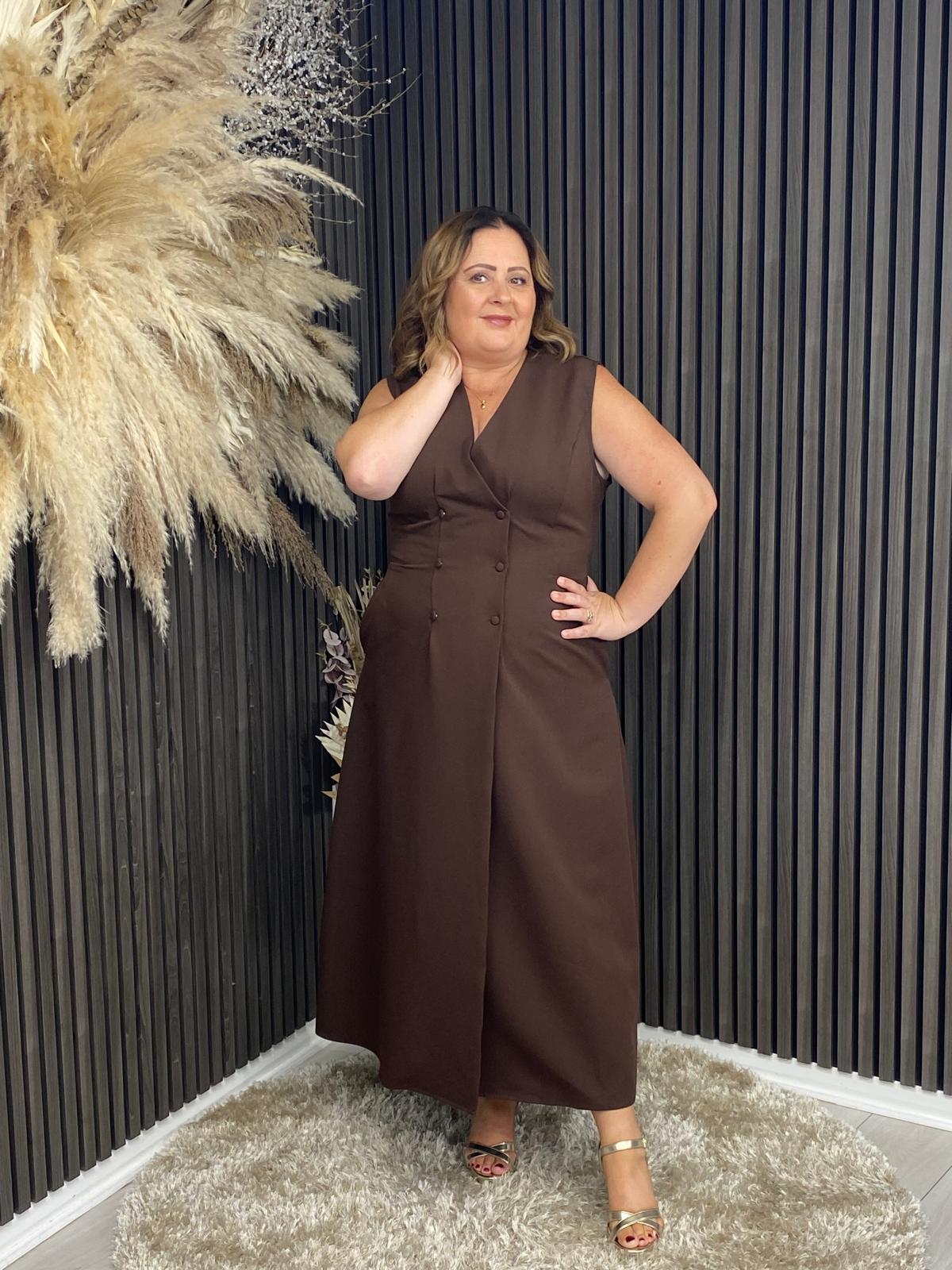 HAZEL DRESS - BROWN