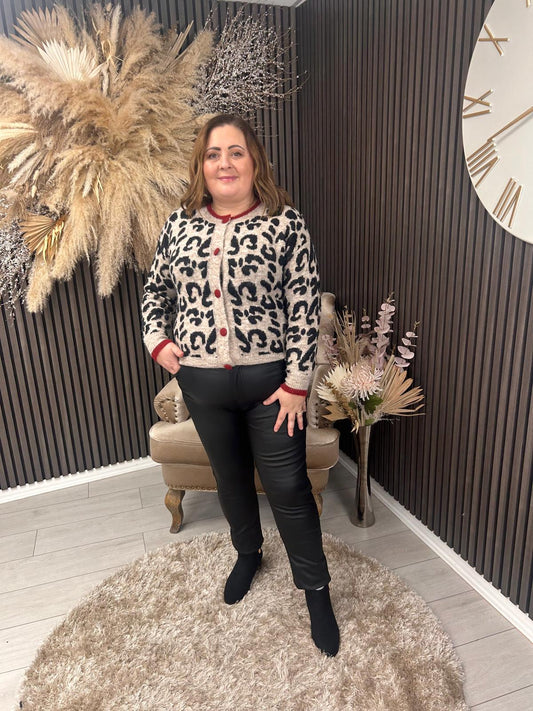 LENA LEATHER LOOK TROUSERS