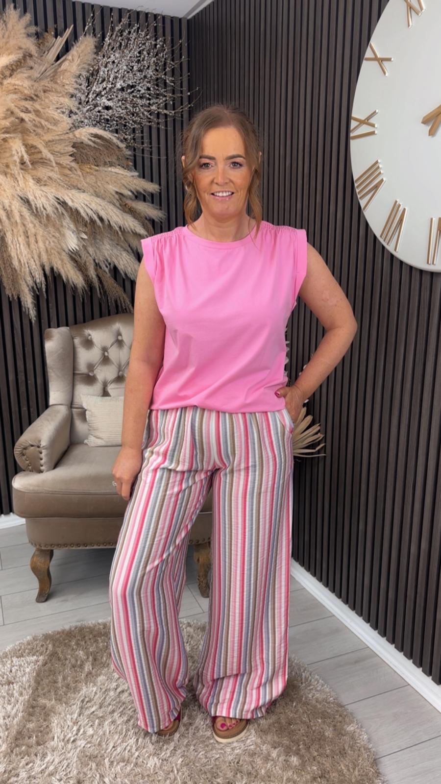 EMMA TROUSERS  - PINK/PURPLE