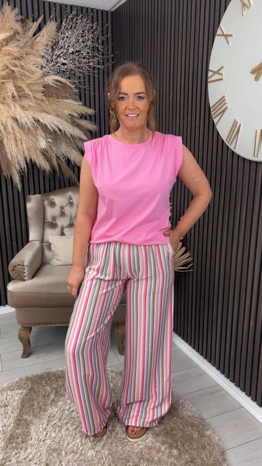 EMMA TROUSERS  - PINK/PURPLE