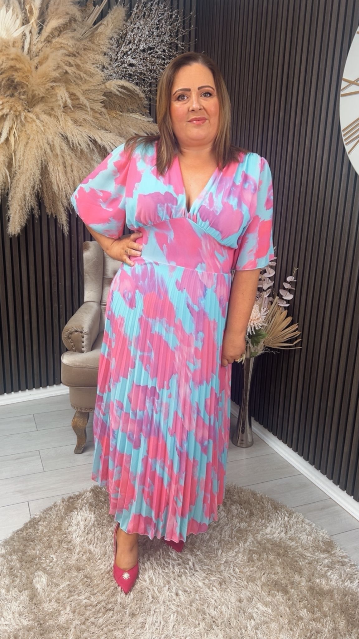AMEILE DRESS - PINK/BLUE