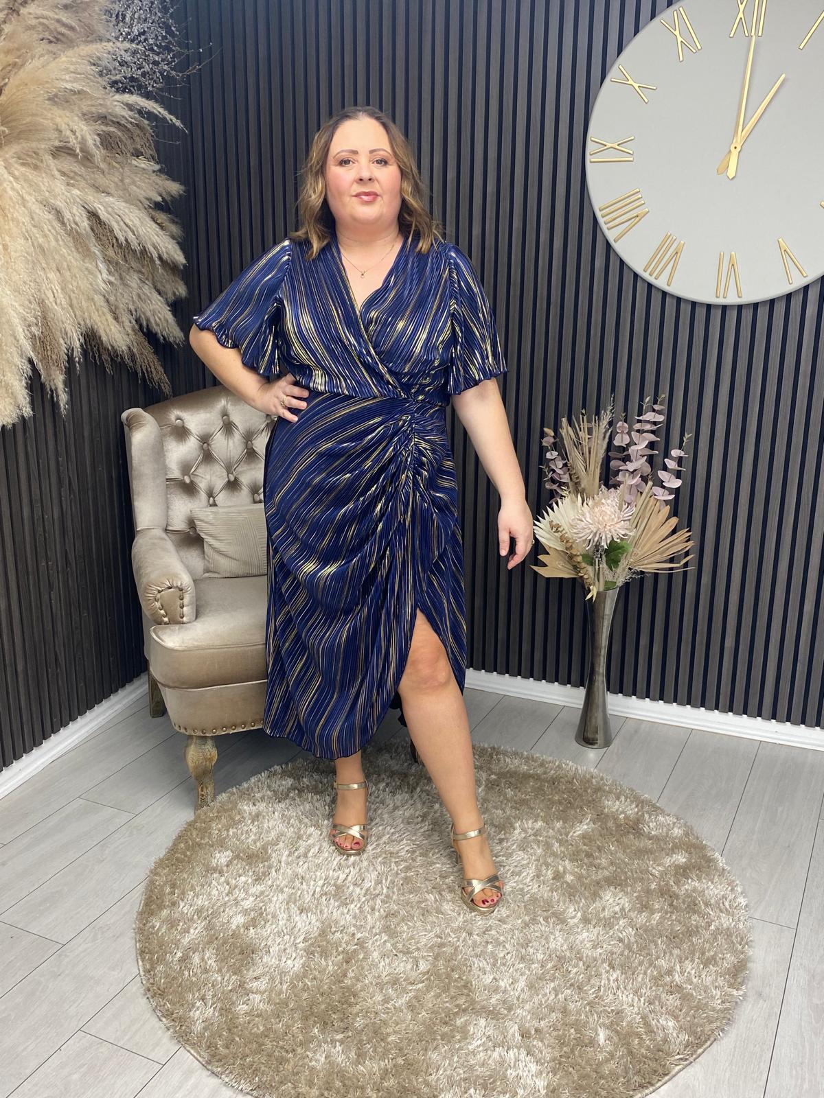 ISLA DRESS - NAVY/GOLD