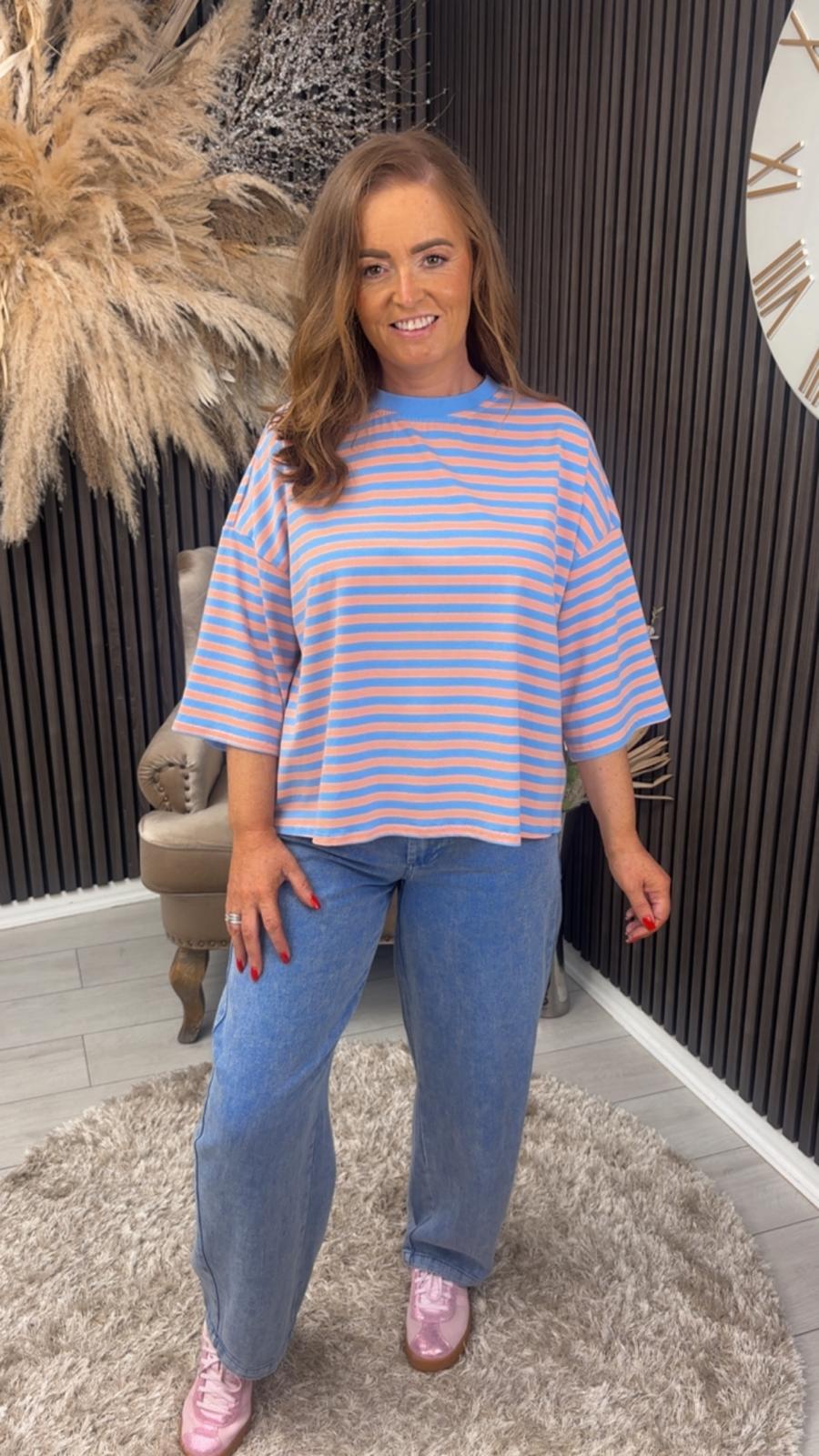DEBBIE TOP - PINK/BLUE