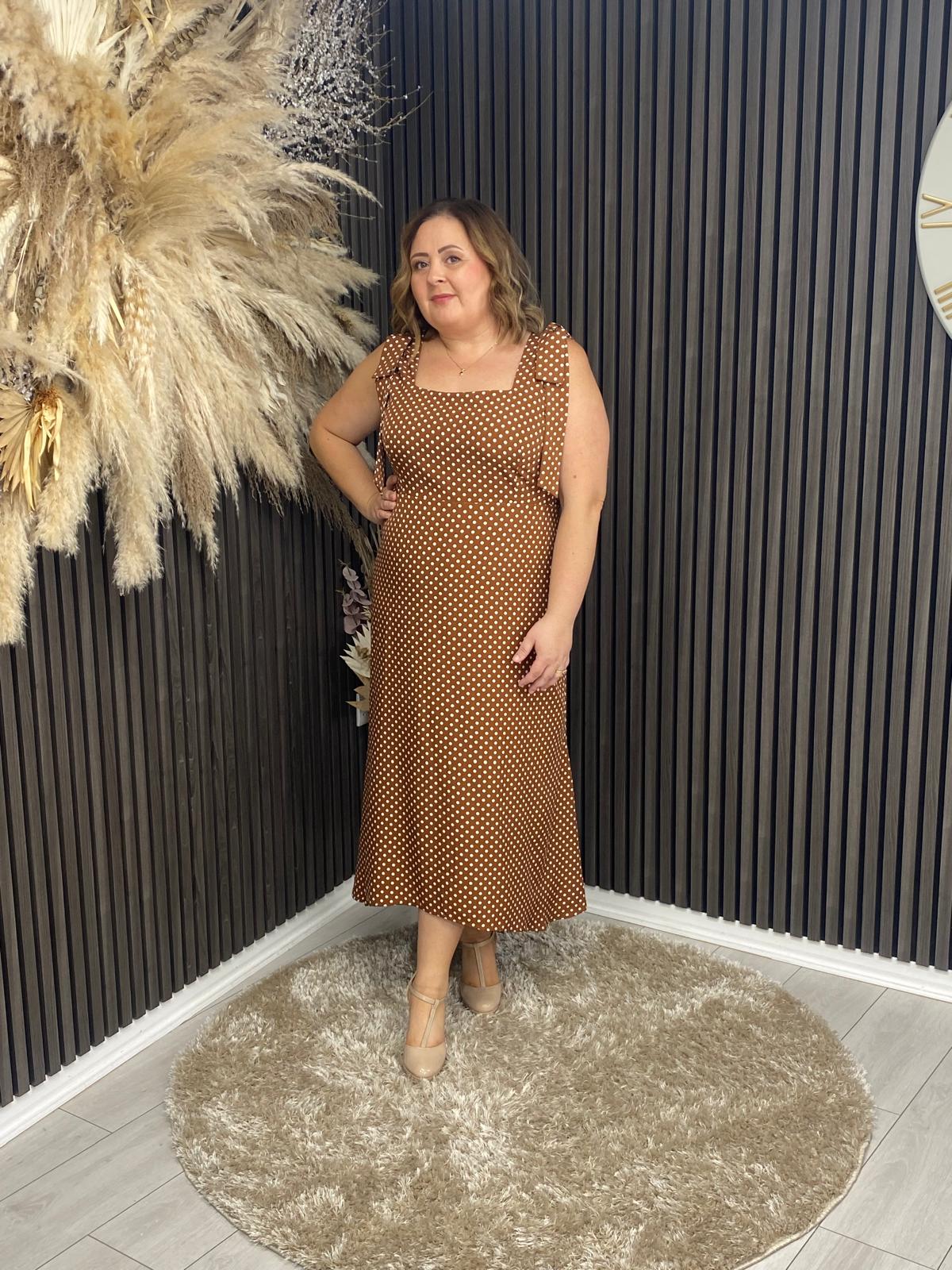 JOVI DRESS - BROWN POLKA DOT