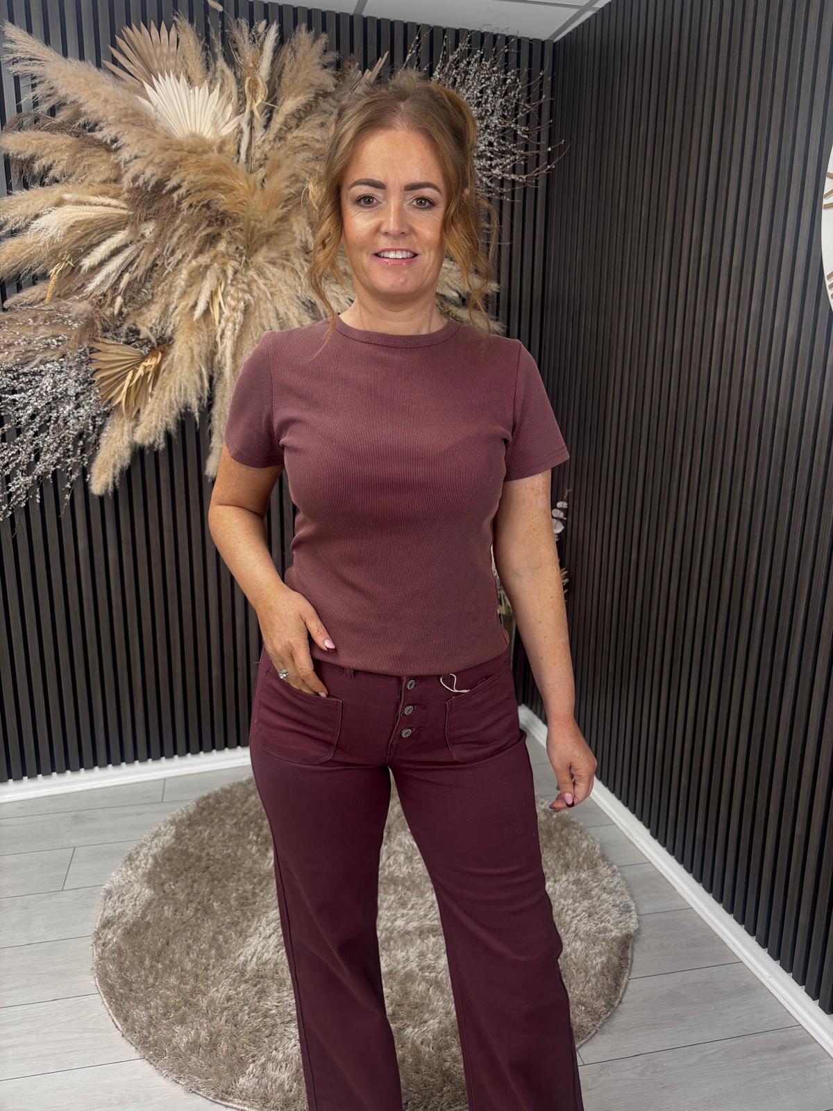 BREENA T-SHIRT - BURGUNDY