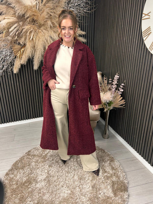 LARA MARIE COAT - BURGUNDY