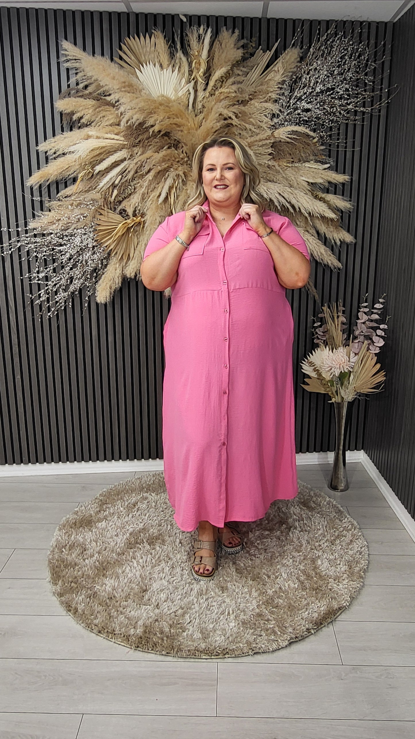 AMANDA SHIRT DRESS - PINK