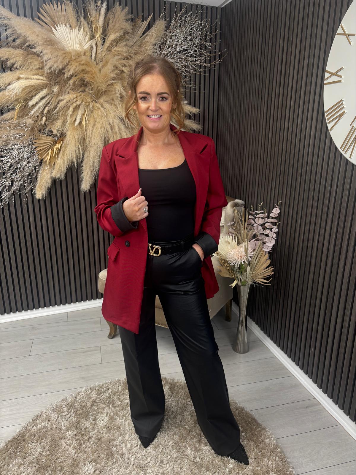 MARLEIGH LEATHER TROUSERS - BLACK