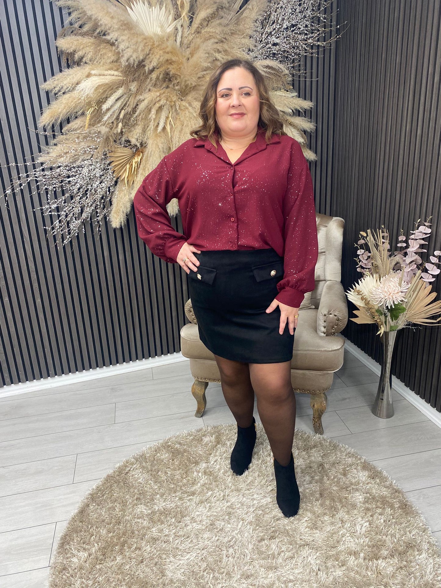 ISABELLA SHIRT - BURGUNDY