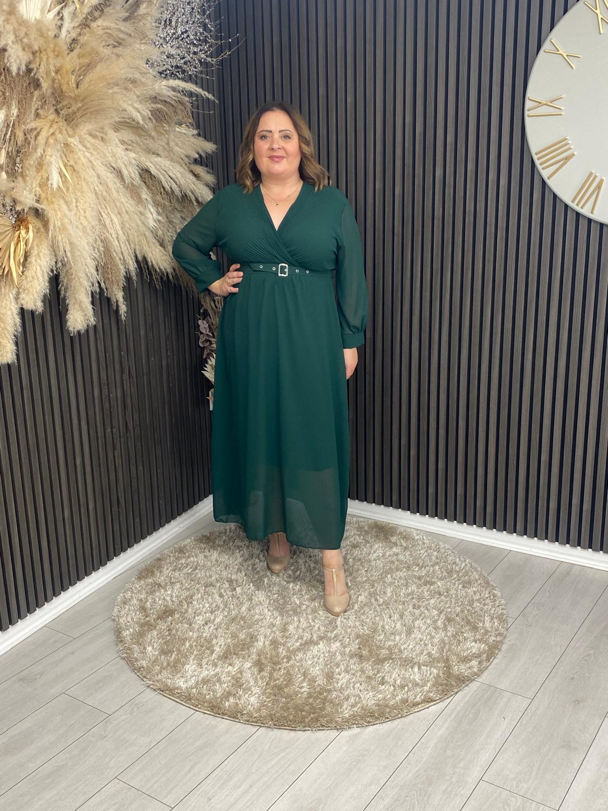 RUBY DRESS - HUNTER GREEN