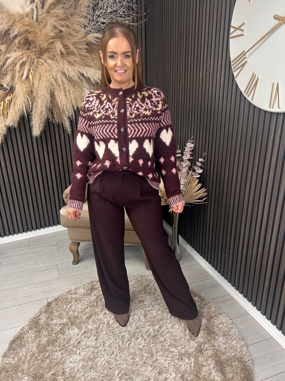 ANNETTE CARDIGAN - BURGUNDY