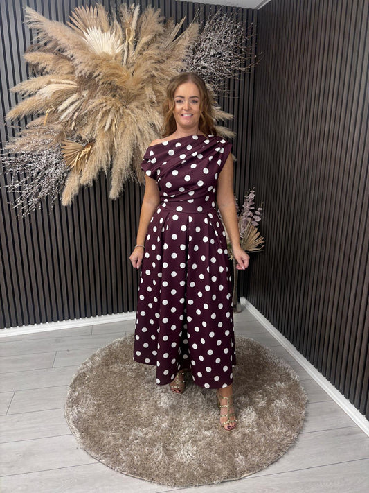 BETTY DRESS - BERRY SPOT