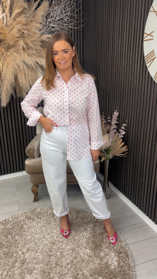MAEVE SHIRT - PINK SPOT