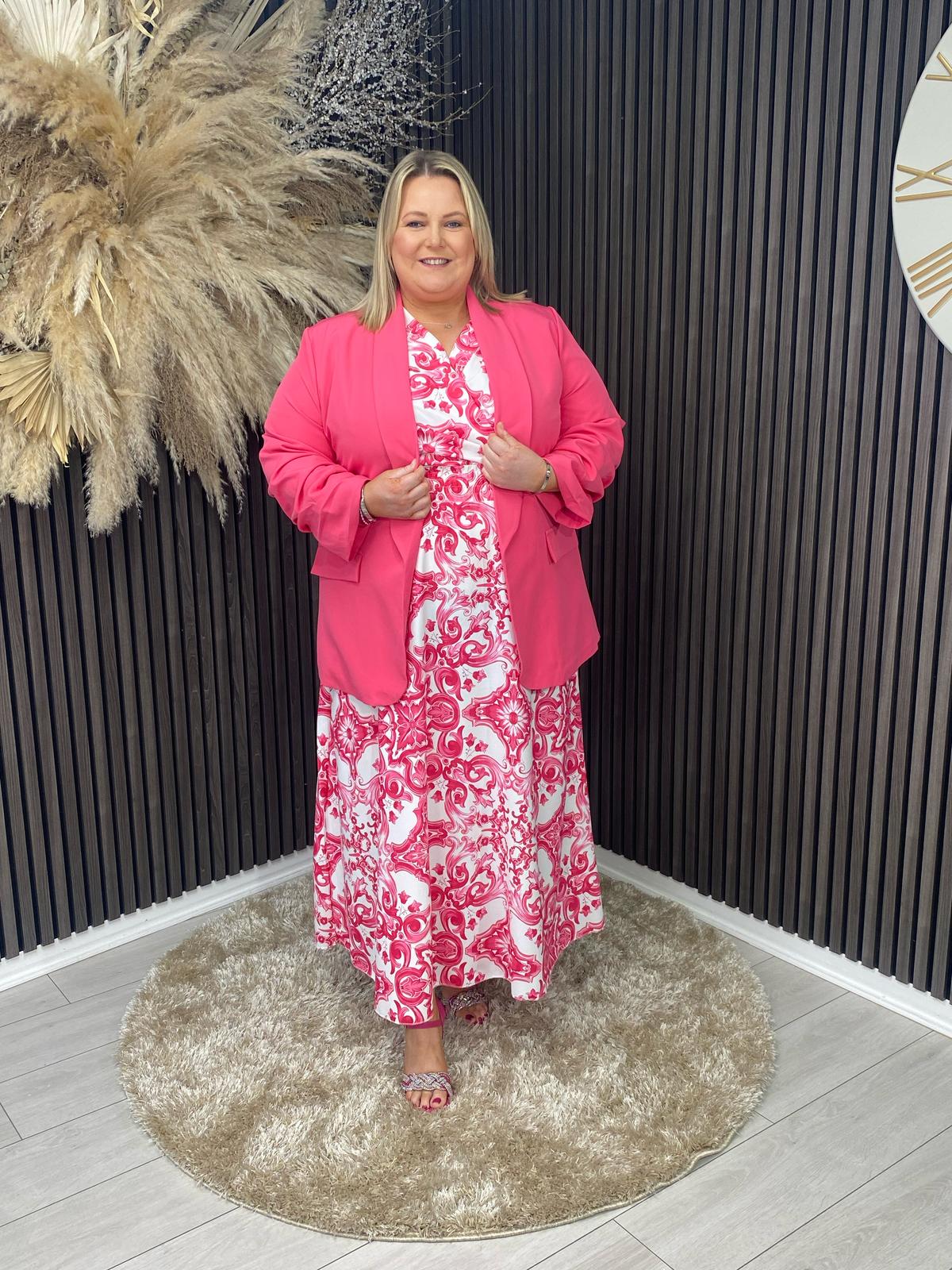 CERYS DRESS - PINK/WHITE