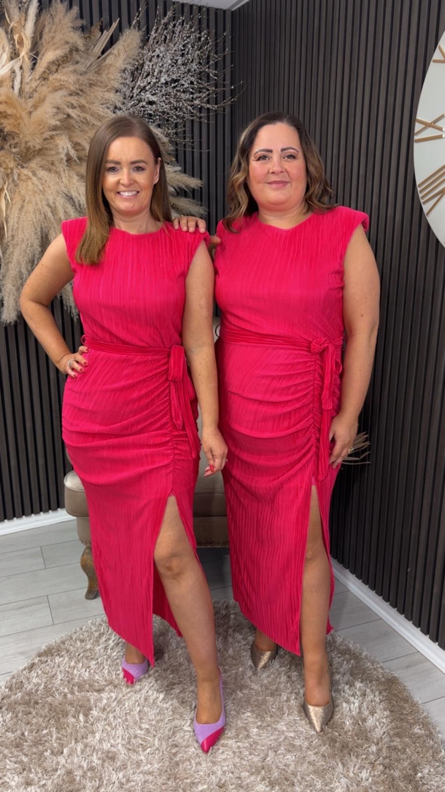 ELENA DRESS - HOT PINK