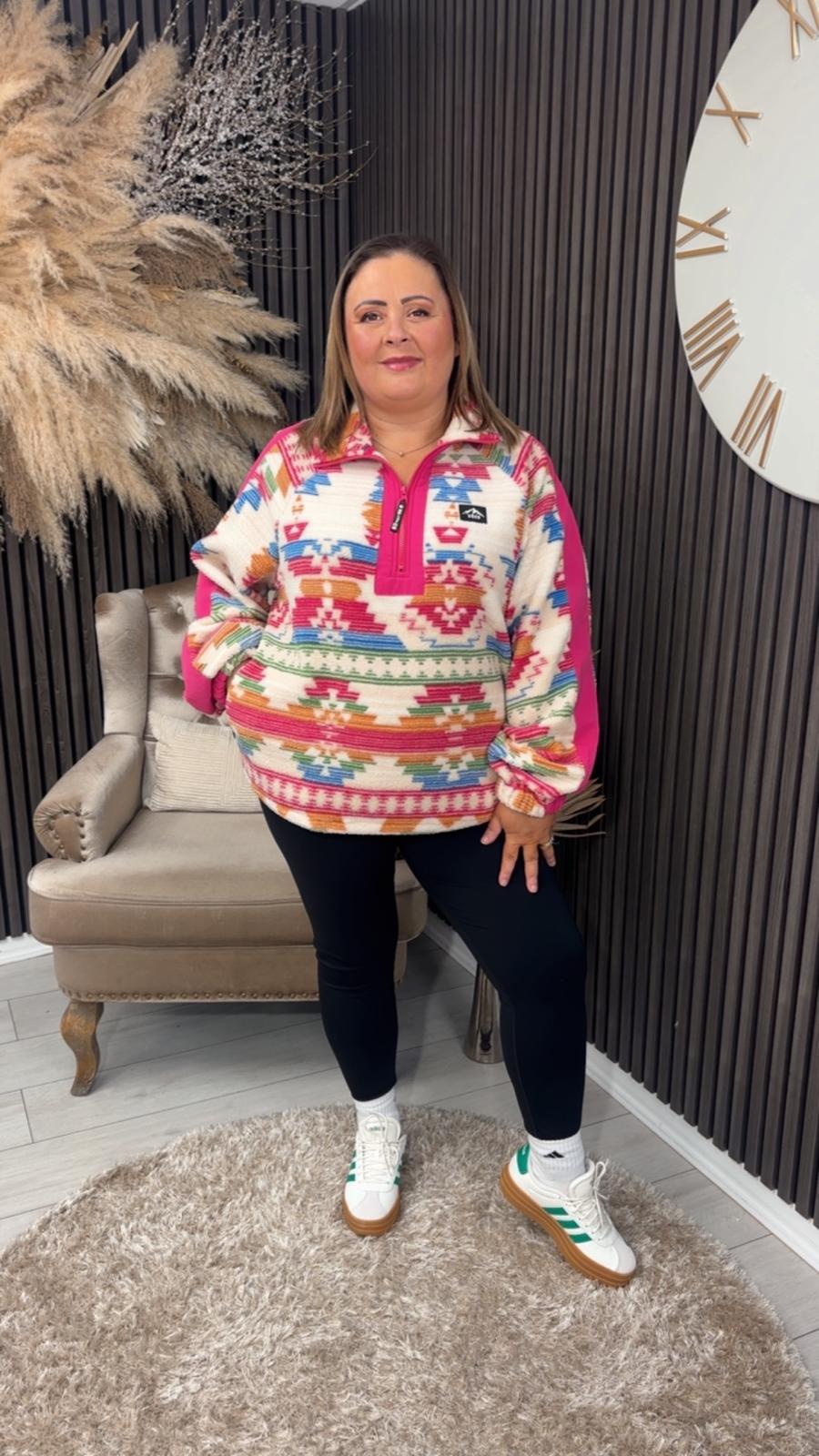 ALENA FLEECE - PINK/MULTI