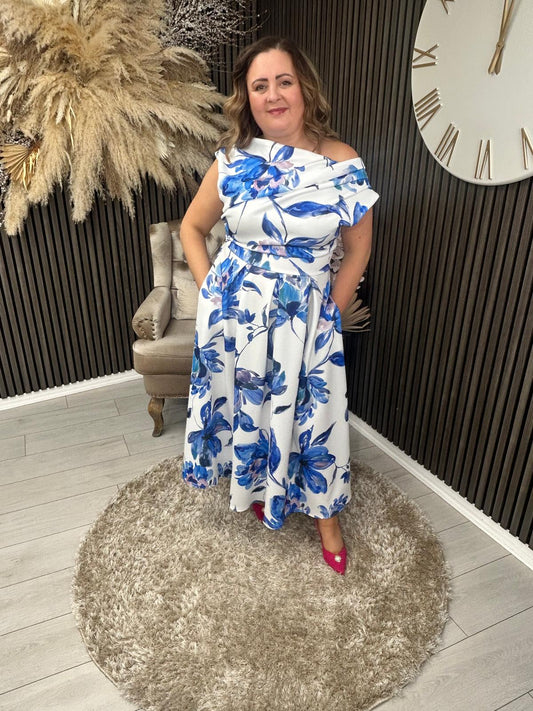 BETTY DRESS - BLUE FLORAL