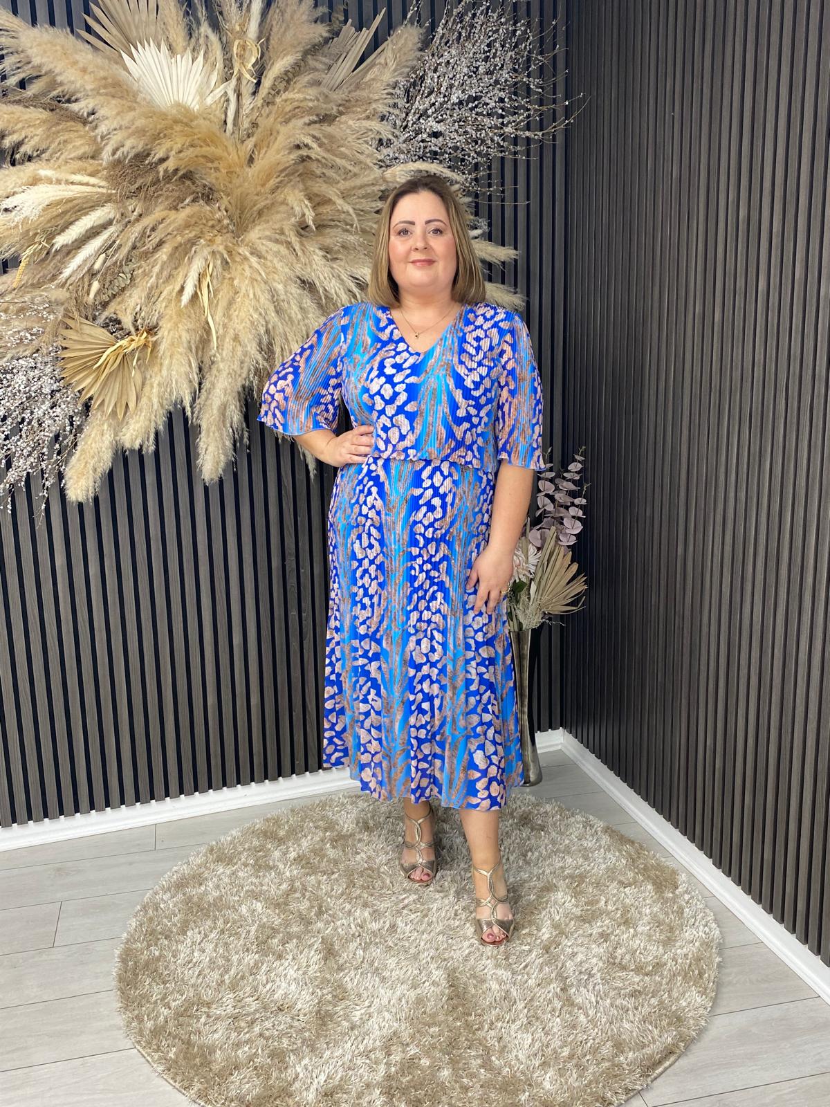 GERI DRESS - BLUE PRINT
