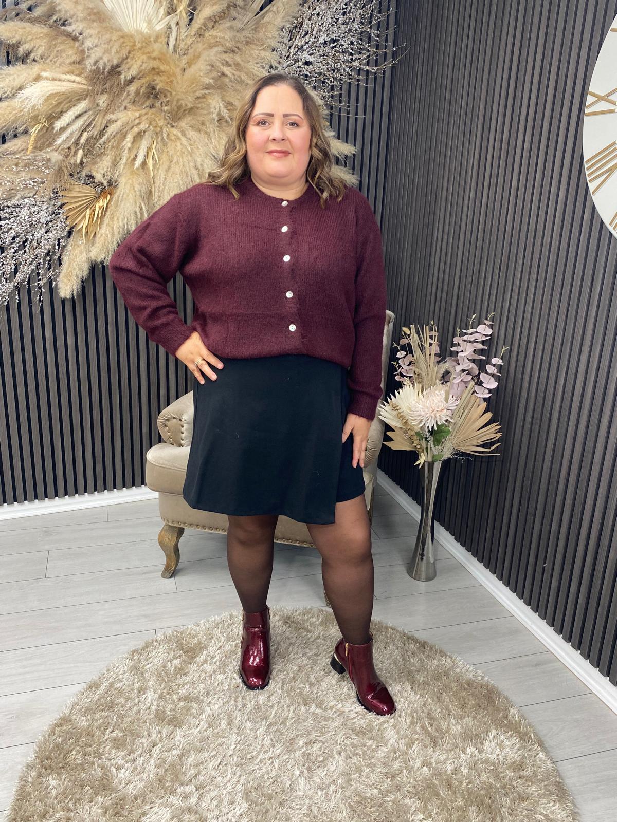 RENEE CARDIGAN - BURGUNDY