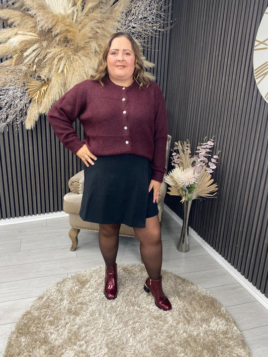 RENEE CARDIGAN - BURGUNDY