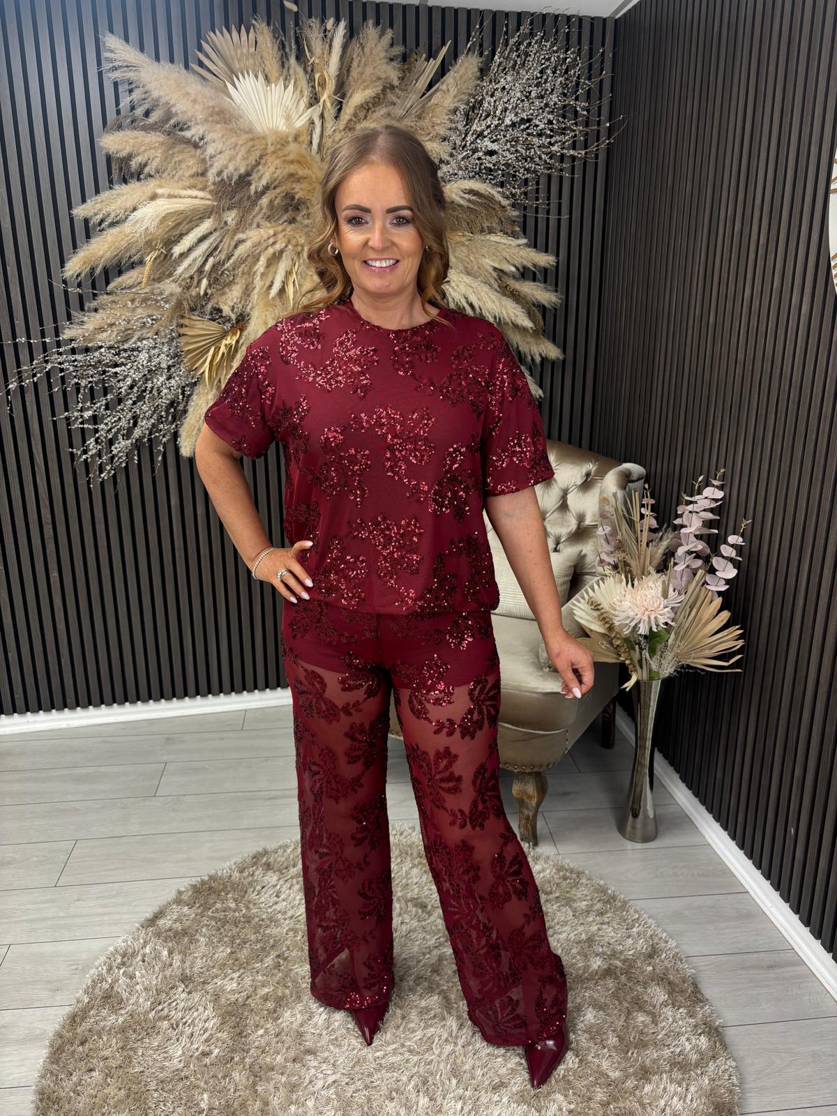 GEORGIE TROUSERS - BORDEAUX