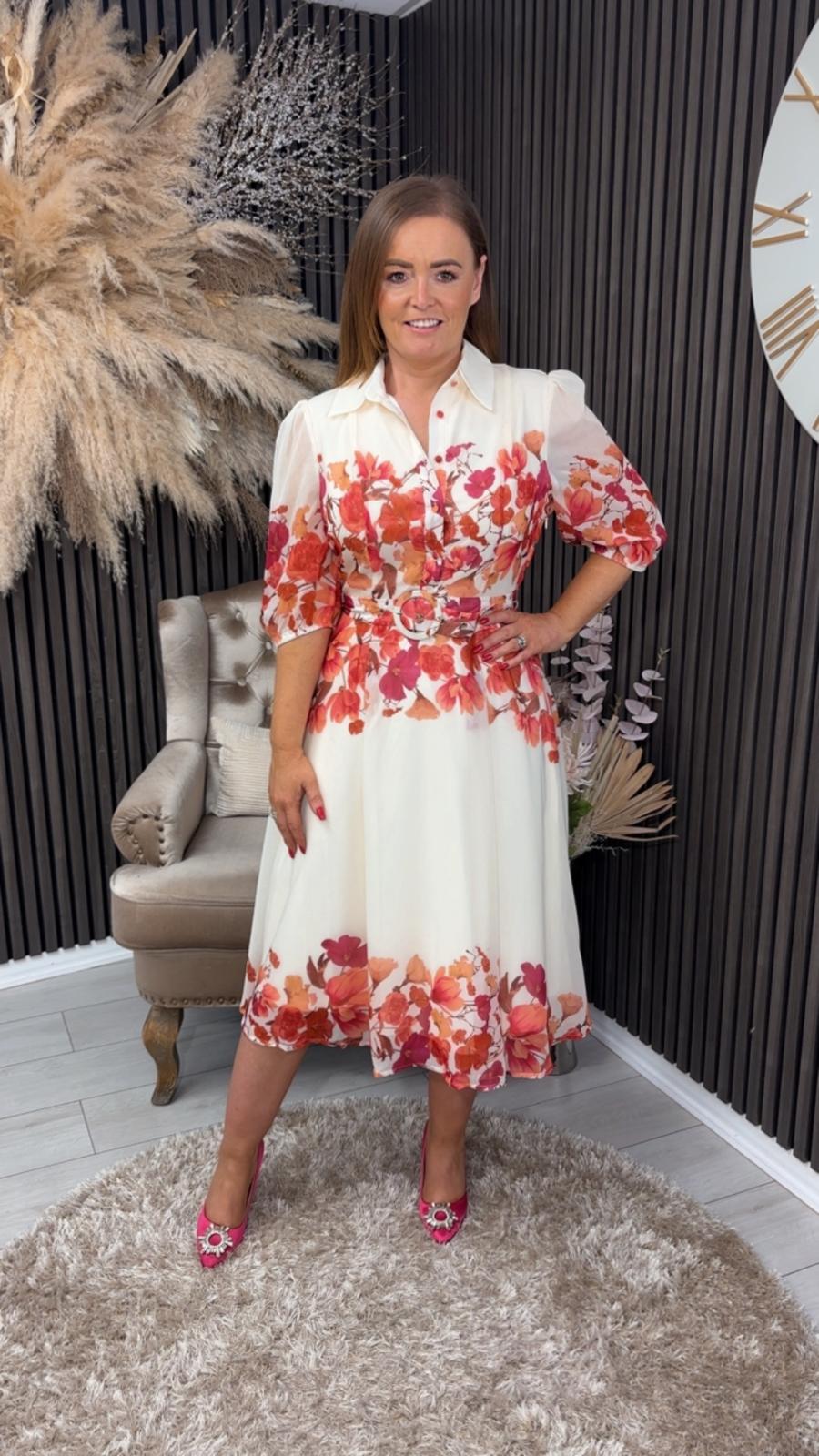 HOLLAND DRESS - CREAM PINK FLORAL