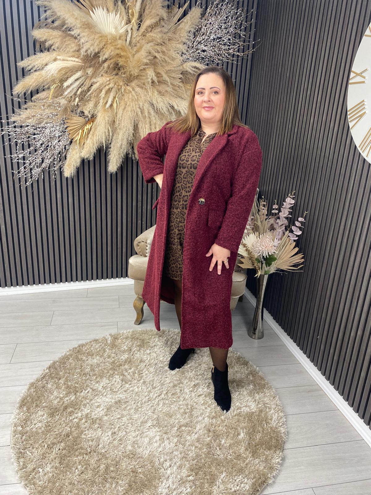 LARA MARIE COAT - BURGUNDY