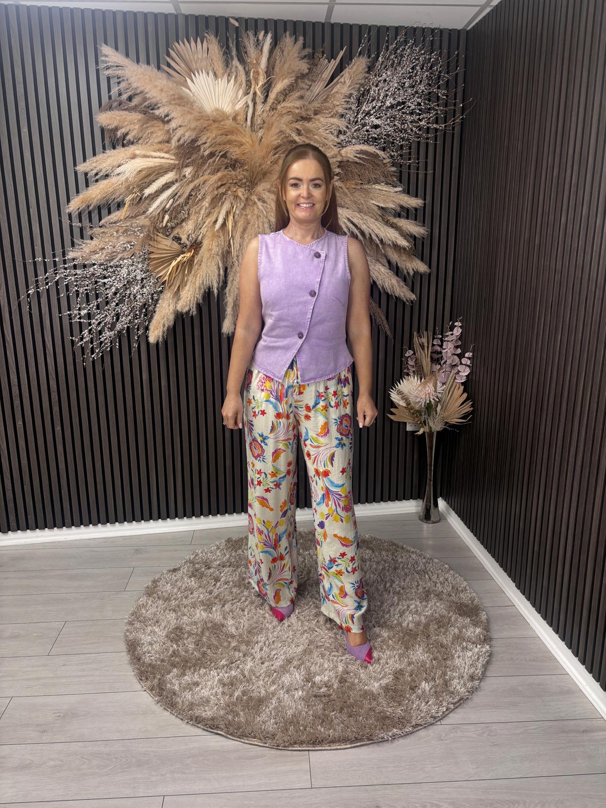 RACHEL WIDE LEG TROUSERS  - MULTI