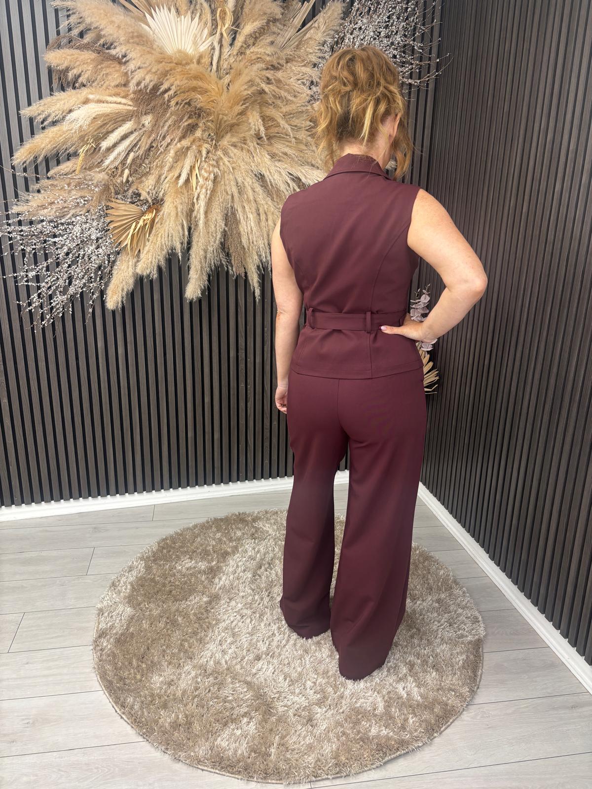 AVA TROUSERS - BURGUNDY