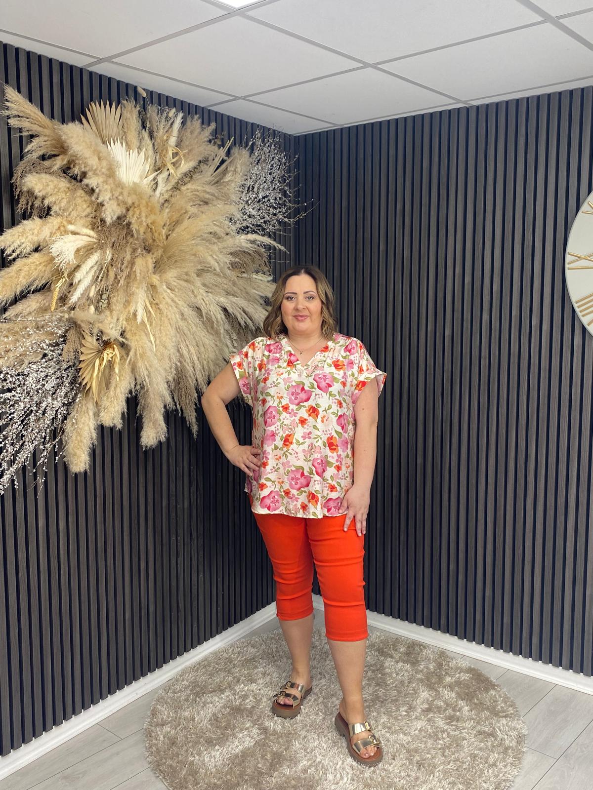 FAITH CROPPED JEGGINGS - ORANGE