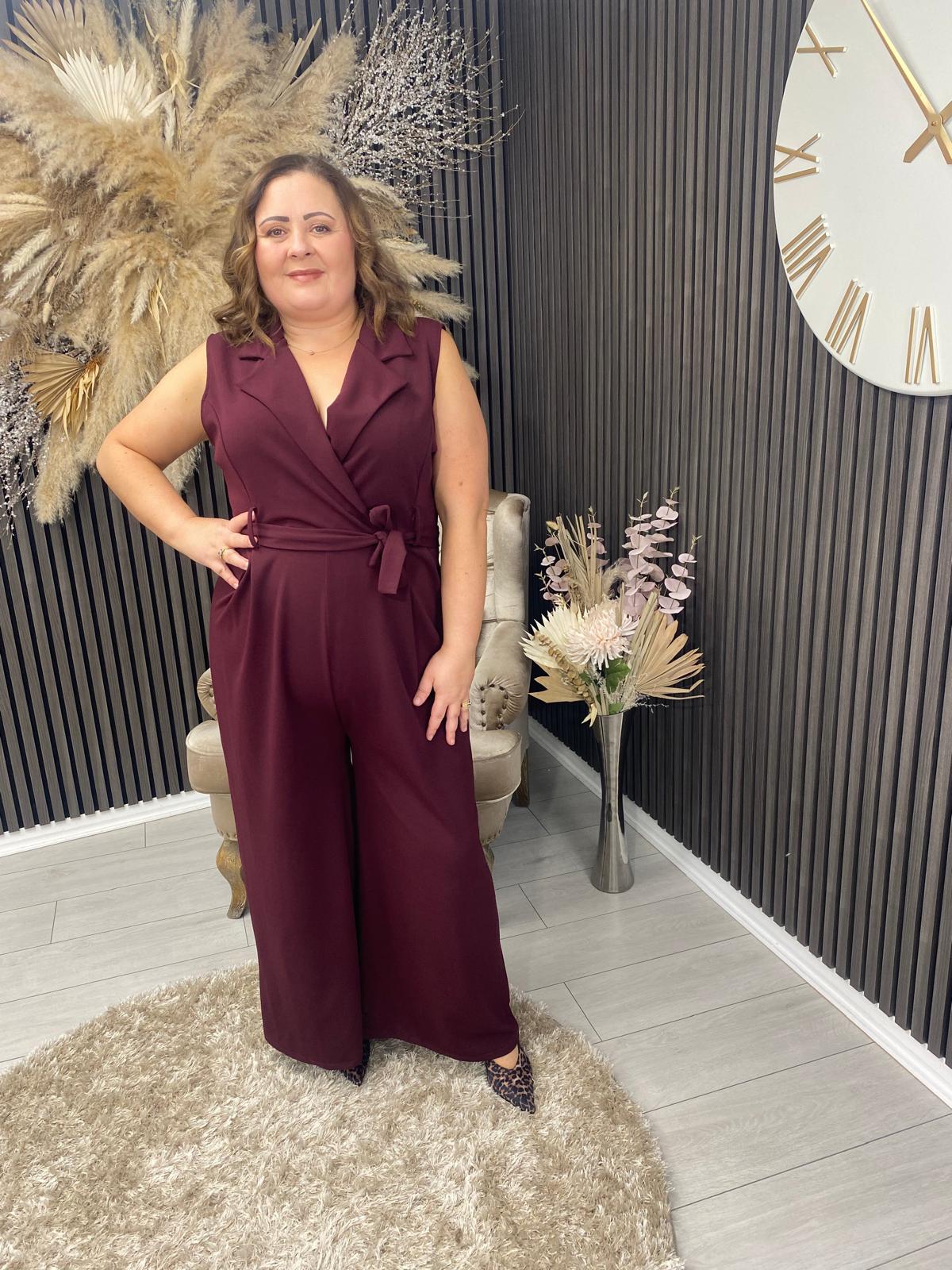 GERALDINE JUMPSUIT - BURGUNDY