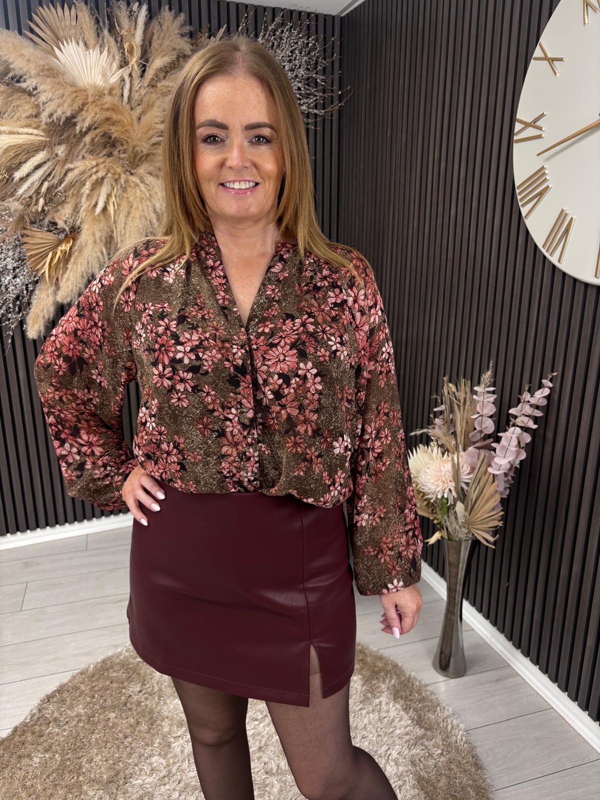 SOPHIE BLOUSE - BROWN FLORAL