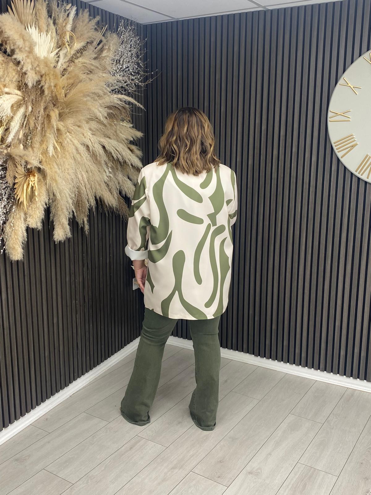 CYNTHIA BLAZER - CREAM/GREEN